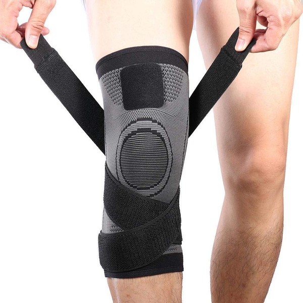 knee Compression Sleeve, Knee Braces for Knee Pain Knee Support for Men Women Sports Workout Weightlifting Running, Gray XXX-Large