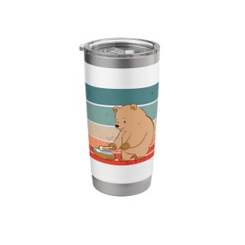 Bear cartoon curling broom stone ice sport friendly playful Stainless Steel Insulated Tumbler