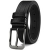 DOOPAI Mens Belt -Leather Dress Belt，Black belt Casual Wear Jeans
