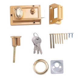 Giggelling Zinc Cylinder Deadbolt Latch Lock for Night Gate Door Entrance,Gold