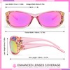 FancyPink Womens Pink Mirrored Sunglasses Polarized - Trendy Wrap Shades