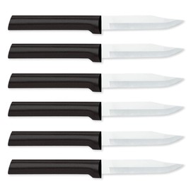 RADA Paring Knife Blade Stainless Steel Resin, 6-3/4 Inches, Black Handle, 6 Pack