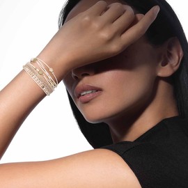 Rumnoke Leather Wrap Bracelets for Women Multilayer Wristband Braided Rope Cuff Bangle Round Bead