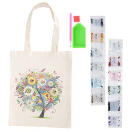 Pssopp DIY 5D Diamond Painting Bag Canvas Shopping Bag Foldable Grocery Tote Home Organizer Gift Art Craft(BB002)