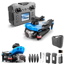 RC Drone with Screen Display Remote Control, 1080P Dual Camera, Speed Adjustment, Altitude Hold, One-Key Takeoff, 3D Flips, 2 Batteries, Toy for Boys Girls, Hovering, Brushless Motor, APP Control, LED Lights, for Kids 8-12 and Adult Beginners FPV Quadcop