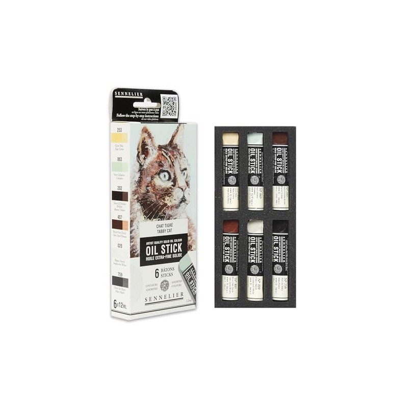 Sennelier Set of 6 Mini Oil Sticks - Tiger Cat