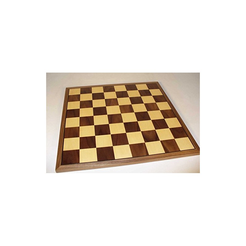 Worldwise Imports 17in Walnut and Maple Wooden Chessboard with Thin