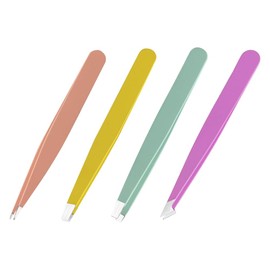 4-Piece Stainless Steel Tweezers Set,Perfect for Facial Hair, Eyebrows, Eyelashes, Chin, Lash Extensions, and Ingrown Hairs