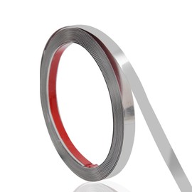 16.4ft x 0.4in Silver Finish Molding Trim Peel and Stick, Metal Trim Self Adhesive Wall Moulding for Mirror Frame Border, Fireplace, Wardrobe Home DIY Decoration