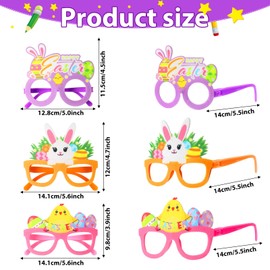 Saillong 16 Pcs Easter Party Glasses Felt Bunny Glasses Frames Easter Photo Booth Props Funny Bunny Glasses for Home Classroom School Holiday Party Favor Supplies