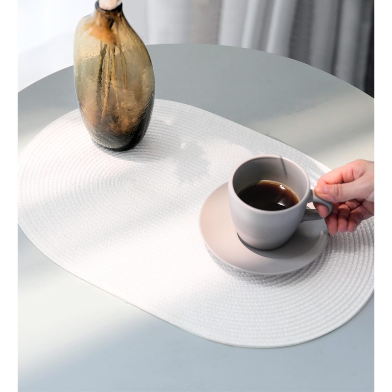 FunWheat Oval Braided Placemats Set of 4 Table Mats for