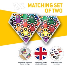 2 x Diamond Stickers 7.5 cm - Fidget Spinner Pattern Kids Toy Laptop Tablet Luggage Scrapbook #15885