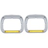 C2W Pair of Peterbilt Single Headlight Bezels 6x8 Amber Lens