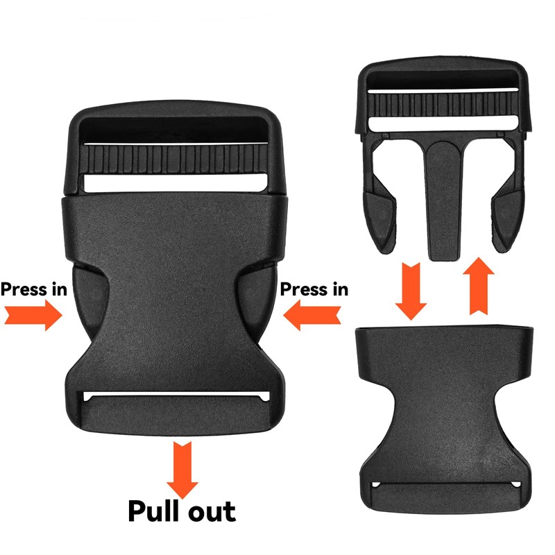 zeyedemo 20 Set Release Buckle Clips Rucksack Clips Tri-Glide Slides