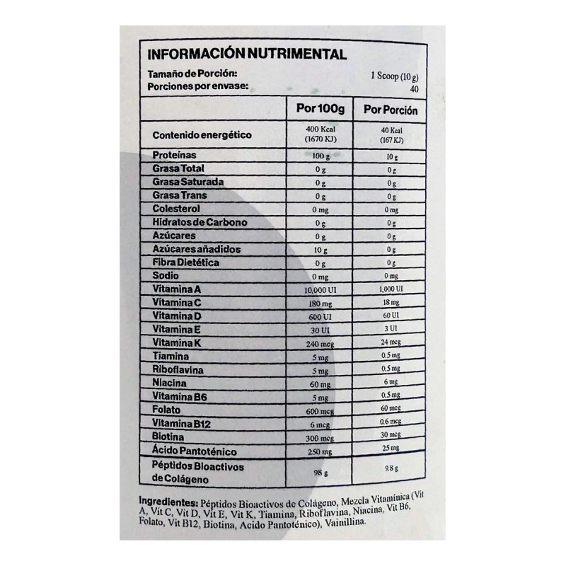 Péptidos De Colágeno Biotina 400 G Natural G-prot