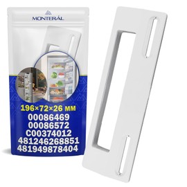 MONTERAL Fridge Handle 196 mm with Worm Spacing 82-163 mm with Original Code 00086469 00086572 for Bosch 481246268851 481949878404 for Whirlpool C00374012 for Indesit - Warranty 10 Years