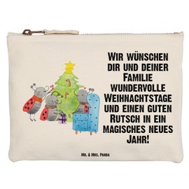 Mr. & Mrs. Panda Make-Up Bag Christmas Smörle, White, Hand Drawn