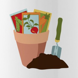 CafePress Plant Pot Seed Packets Water Bottle 1.0L (34 oz) Stainless Steel Water Bottle