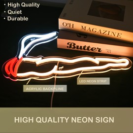 ineonlife Led Neon Sign, Light up Sign, Red White Neon Signs for Wall Decor Unique Night Light for Boys Stoner Gifts Living Bedroom Room Shop Hotel Bar Party Supplies (Acrylic USB Powered)