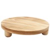 WOONEKY Desktop Storage Base Flowerpot Holders Wood Pedestal Flower Pot