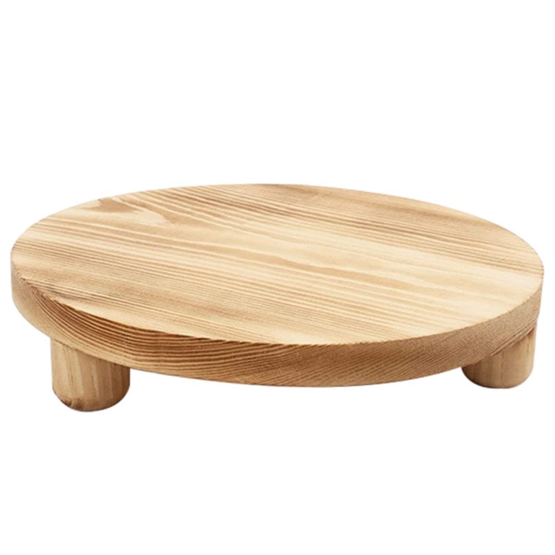 WOONEKY Desktop Storage Base Flowerpot Holders Wood Pedestal Flower Pot