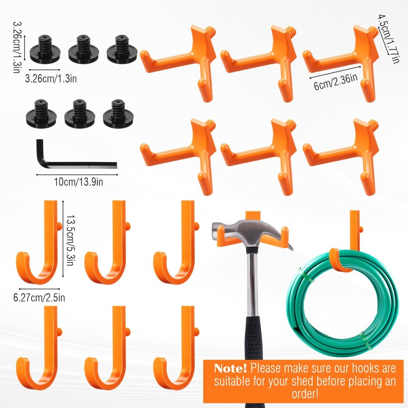 Qiyaz 19 Pcs Shed Storage Hooks Compatible with Suncast/Craftsman, J/V