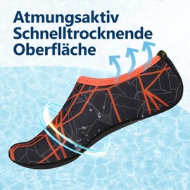 Jackshibo men’s and women's, unisex barefoot water skin shoes, aqua shoes, beach shoes, swim, surf and Yoga shoes Orange Size: Adult Large==235-250MM