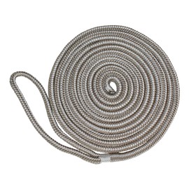 SGT KNOTS Double Braid Nylon Dockline - Long Lasting Marine Ropes for Boats (1/2" x 20ft, 2Pack - Gold/White)