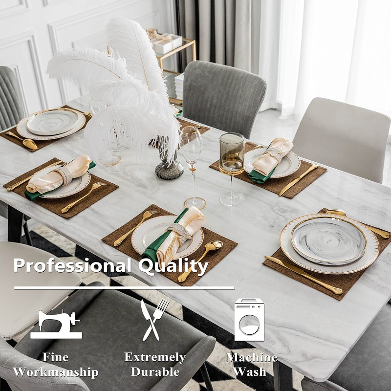 Home Brilliant Place Mats 6 Heat Resistant, Dining Table Cloth