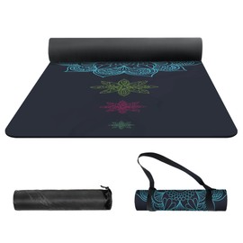 nuveti Yoga Mat Print Extra Thick TPE Non Slip Fitness Exercise Mat with Carrying Bag,72"x24" Extra Thick 6MM Exercise & Workout Mat for Yoga, Pilates Fitness and Floor Exercises