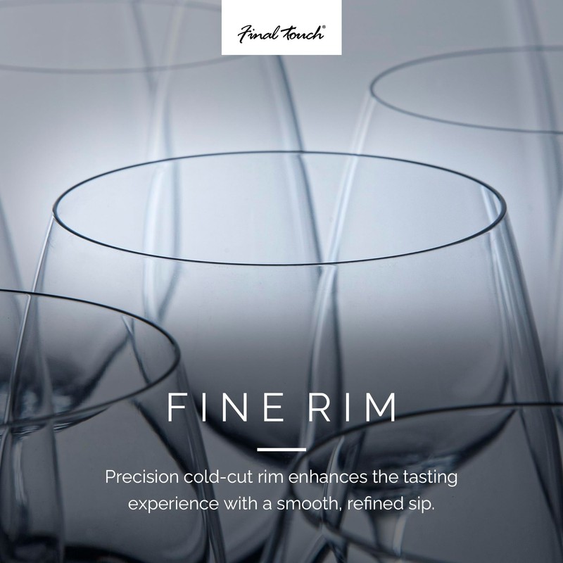 Final Touch 100% Lead-free Crystal Champagne Flutes Glasses Made with