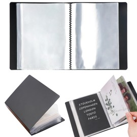 BAOFALI 40 Pages/Set A6 Sticker Photo Storage Album; Stamp Cutting Dies Storage Book Organizer Folder for Postcards Stickers, Photo, Clear Stamps, and Cutting Dies 11.2x6.4inch （Black）