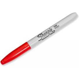 Permanent Markers, Fine Point, Red, 12 Count