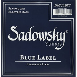 Blue Label Base Strings, Stainless Steel, 5 Strings, Flat Wound, 5 Strings, 045-130 SBF45B Blue