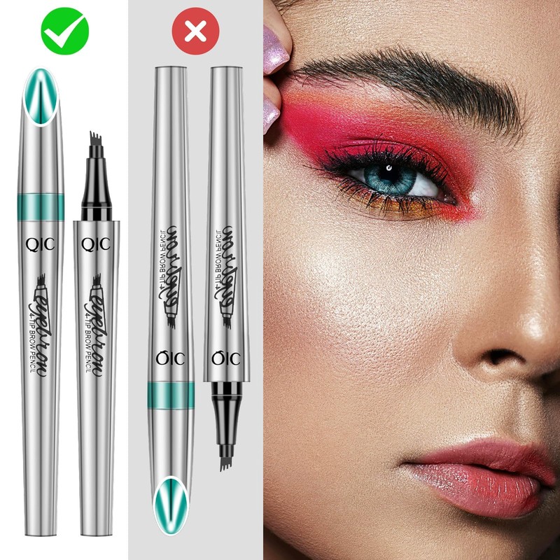 3D Waterproof Eyebrow Pencil with 4 Fork Tips, Microblading Eyebrow