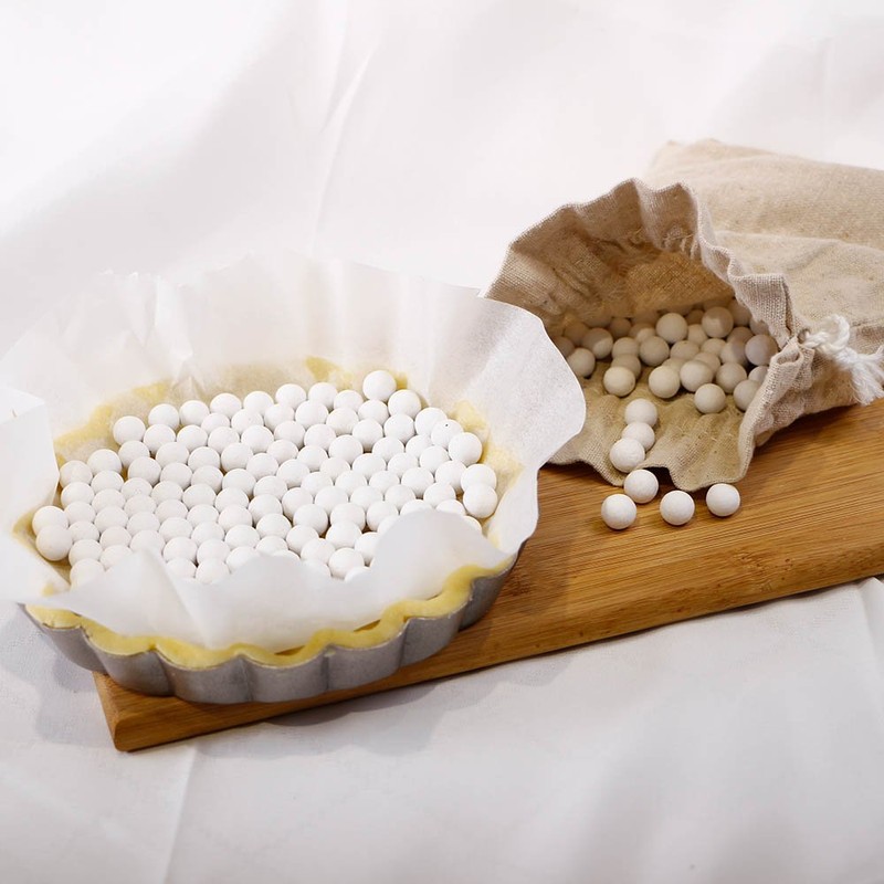 webake Ceramic Baking Beans Pie Weights 720g with Drawstring Bag