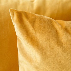 MIULEE Velvet Soft Decorative Square Throw Pillow Case Cushion Covers Pillowcases for Livingroom Sofa Bedroom with Invisible Zipper 26"x26" 2 Pieces Gold