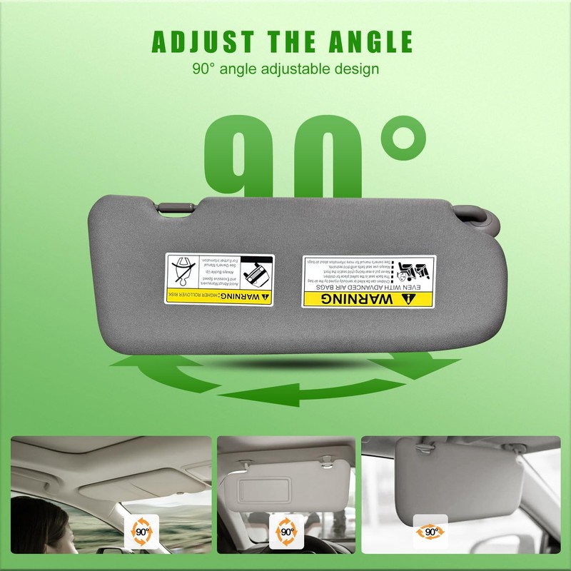 Left Driver & Right Passenger Side Sun Visor for Honda