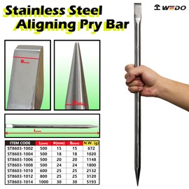 WEDO Pry Bar Stainless Steel,Pinch Bar, Pinch Point,Connecting Bar,Line-Up Pry Bar,Anti-Corrosion, High Strength, Polished,length 20"