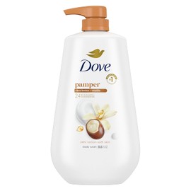 Dove Purely Pampering Body Wash with Pump for Dry Skin Shea Butter with Warm Vanilla Cleanser That Effectively Washes Away Bacteria While Nourishing Your Skin 34 oz
