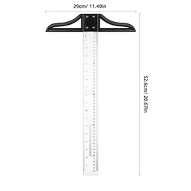 ULTECHNOVO T Square -18 Inch/ 45cm T Ruler, T-Square Plastic Transparent Ruler, Detachable Architectural Scale Clear T Square for Crafting, Drafting and General Layout Work