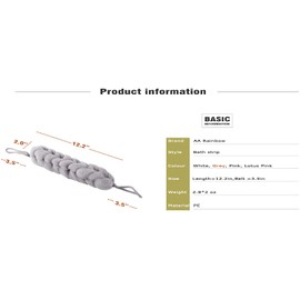 AARainbow 2 Packs Long Stretch Back Sponge with Rope Handles Back Scrubber Bath Shower Mesh Sponge Exfoliating Body Scrub Stretch Braided Loofah for Men and Women (2 Gray)