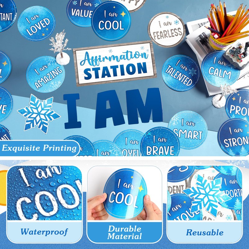 Frienda Winter Affirmation Station Bulletin Board Set Motivational Posters Classroom