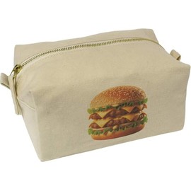 'Double Cheeseburger' Canvas Wash Bag/Makeup Case (CS00042462)