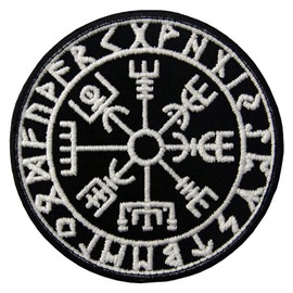 Viking Compass Norse Rune Glow in the Dark Embroidered Velcro Patch
