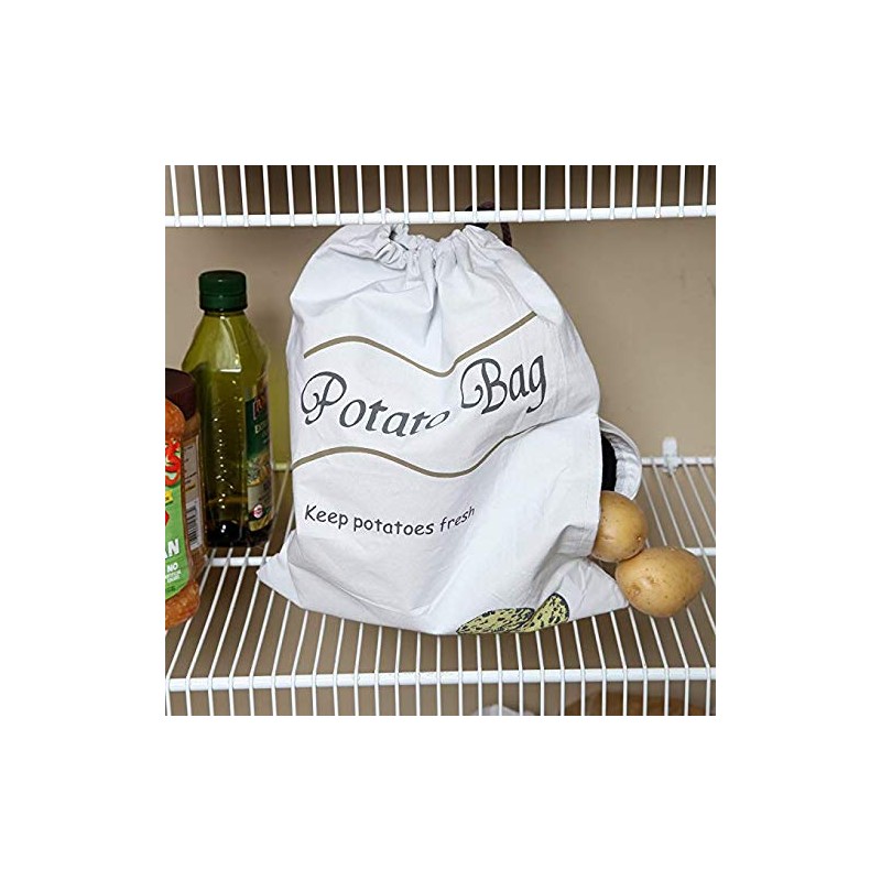 KRISMYA Potato & Onion Sprout-Free Vegetable Storage Bags - White