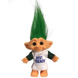 Lucky Troll Dolls,Vintage Troll Dolls Chromatic Adorable for Collections, School Project, Arts and Crafts, Party Favors - 7.5" Tall Green(Include The Length of Hair)