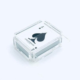 Luxe Dominoes Acrylic Playing Card Deck Set, Handmade Design, Multiple Colors (Clear)
