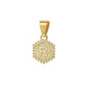 GDBAIXIMY Hexagon Alphabet Initial Letter Pendant Charm R for Men
