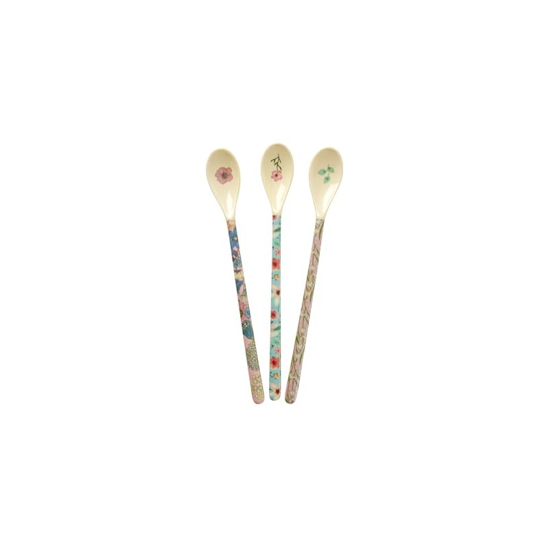 Rice Latte Melamine Spoon Flower Print Set of 6